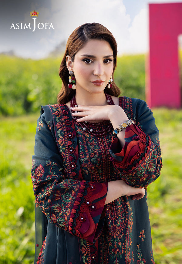 3PC DHANAK EMBROIDERED SHIRT WITH DHANAK EMBROIDERED SHAWL AND TROUSER V677