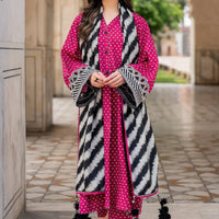3 Piece Digital Printed Lawn Shirt Trouser with Lawn Dupatta V411