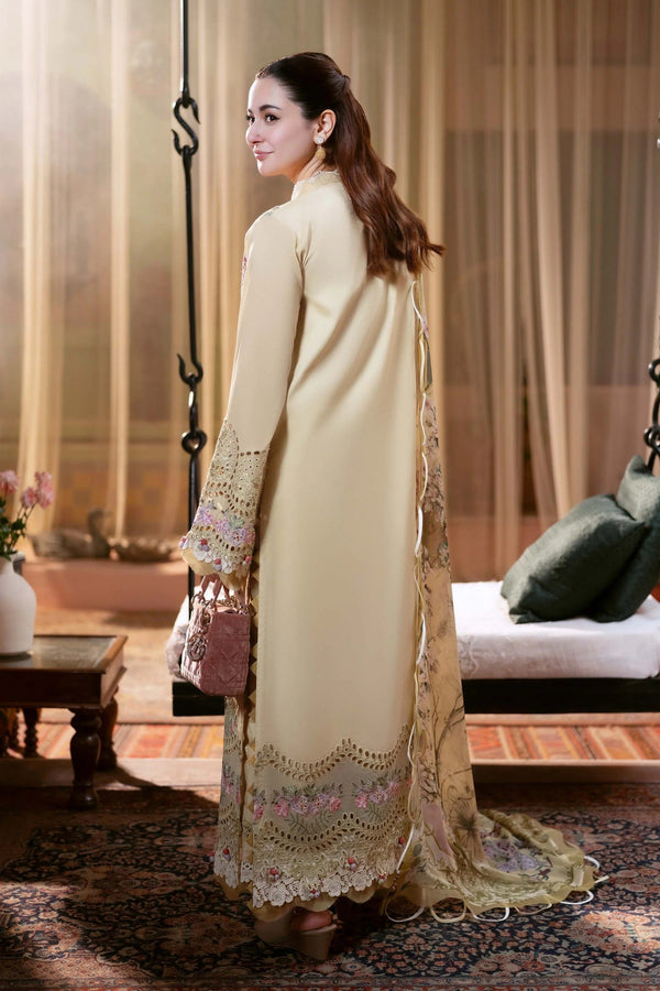 DHANAK UNSTITCH-3PC Embroidered Shirt with Digital Printed WOOL SHAL V523