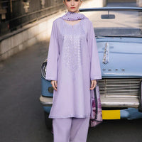 3 Pc Embroidered Lawn Shirt with Polly Lawn Dupatta V2625