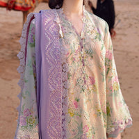 3PC-Printed Lawn Shirt With Voile Printed Dupatta-1544