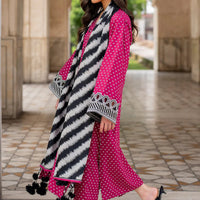 3 Piece Digital Printed Lawn Shirt Trouser with Lawn Dupatta V411