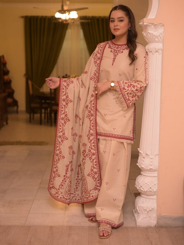ANEELAS UNSTITCH DHANAK 3PC SUIT V46