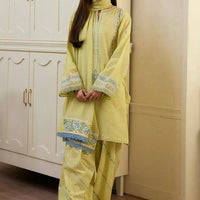 3 Pc Embroidered Lawn Shirt with Embroidered Cotton Net Dupatta V2635