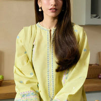 3 Pc Embroidered Lawn Shirt with Embroidered Cotton Net Dupatta V2635