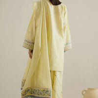3 Pc Embroidered Lawn Shirt with Embroidered Cotton Net Dupatta V2635
