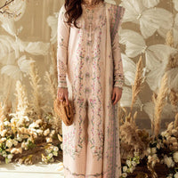 QALAMKAR - 3PC LAWN EMBROIDERED SHIRT WITH COTTON NET EMBROIDERED DUPATTA AND TROUSER V10013