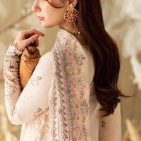 QALAMKAR - 3PC LAWN EMBROIDERED SHIRT WITH COTTON NET EMBROIDERED DUPATTA AND TROUSER V10013