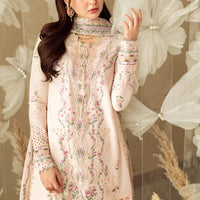 QALAMKAR - 3PC LAWN EMBROIDERED SHIRT WITH COTTON NET EMBROIDERED DUPATTA AND TROUSER V10013