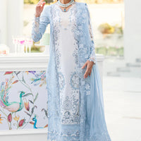 3 Pc Embroidered Lawn Shirt with Embroidered Chifoon Dupatta With Patches V2645
