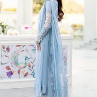 3 Pc Embroidered Lawn Shirt with Embroidered Chifoon Dupatta With Patches V2645