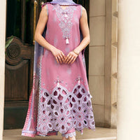 3 Pcs Embroidered Lawn Shirt with Printed Dupatta Mq2570