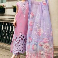3 Pcs Embroidered Lawn Shirt with Printed Dupatta Mq2570