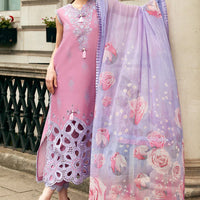 3 Pcs Embroidered Lawn Shirt with Printed Dupatta Mq2570