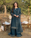 Lawn-3PC Embroidered Shirt with Organza Embroidered Dupatta- 1350 L