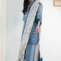3 Pc Embroidered Lawn Shirt with Printed Polly Lawn Dupatta V2610