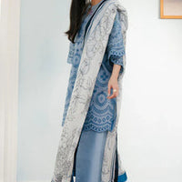 3 Pc Embroidered Lawn Shirt with Printed Polly Lawn Dupatta V2610