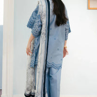 3 Pc Embroidered Lawn Shirt with Printed Polly Lawn Dupatta V2610