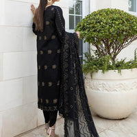 3 Pc Embroidered Lawn Shirt with Embroidered Organza Dupatta V06