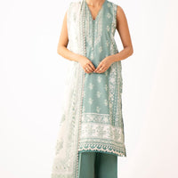 Unstitched 3 Piece Printed Lawn Suit 10009