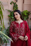 Dhanak Embroidered 3pc Suit With Chiffon Embroidered Dupatta 727