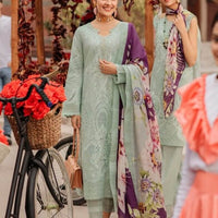 Digital Printed Lawn Shirt with Patch Digital Printed Lawn trouser with Patch Digital Printed Chiffon Dupatta V501