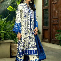 Unstitched 3 Pcs Digital Printed Lawn Suit with Printed Lawn Dupatta V424