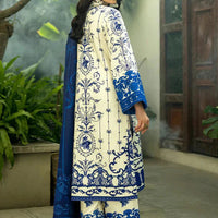 Unstitched 3 Pcs Digital Printed Lawn Suit with Printed Lawn Dupatta V424