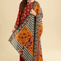 3 Piece Embroidered Lawn Shirt with Printed Monar dupatta V26