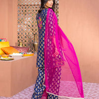 3 Pcs Digital Printed Lawn Shirt Trouser and Dupatta with Embroidered Patches V505