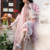 3 Piece Embroidered Lawn Shirt with Embroidered Organza Duppata V101