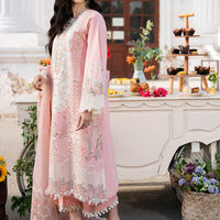 3 Piece Embroidered Lawn Shirt with Embroidered Organza Duppata V101