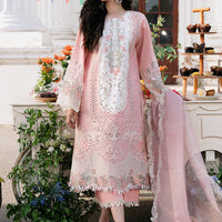 3 Piece Embroidered Lawn Shirt with Embroidered Organza Duppata V101
