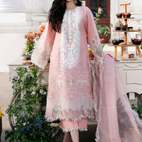 3 Piece Embroidered Lawn Shirt with Embroidered Organza Duppata V101