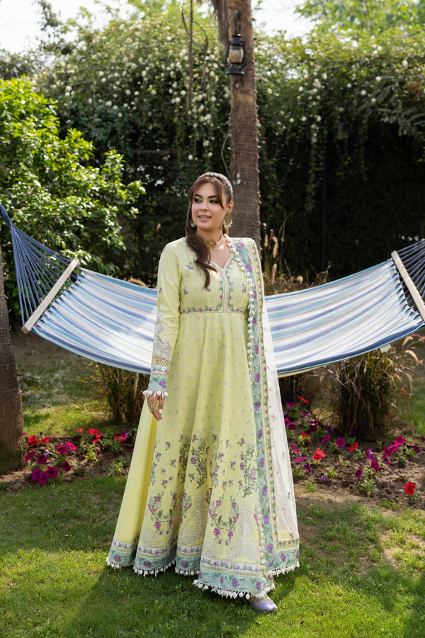 ANEEAS 3PC LAWN EMBROIDERED SHIRT WITH NET EMBROIDERED DUPATTA AND TROUSER728