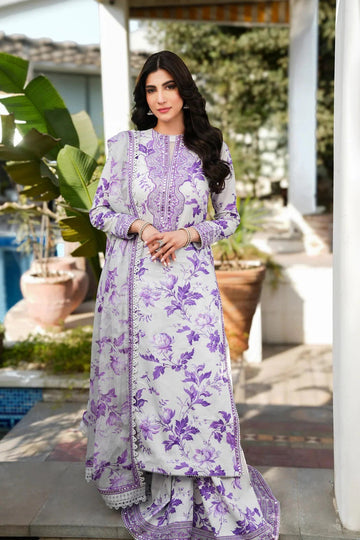 ANEELAS PRINTED LAWN EMBROIDERY DRESS 3 PIECE V518