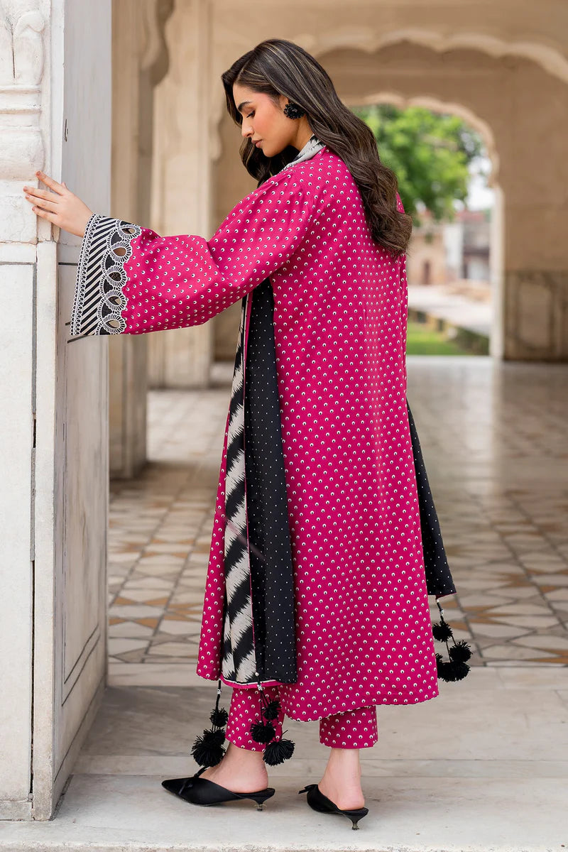3 Piece Digital Printed Lawn Shirt Trouser with Lawn Dupatta V411