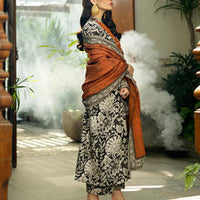 3 Pcs Digital Printed Lawn Shirt Trouser and Dupatta with Embroidered Patches ZC428