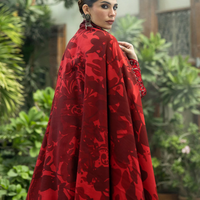 3 Pcs Digital Printed Lawn Shirt Trouser and Dupatta with Embroidered Patches V437