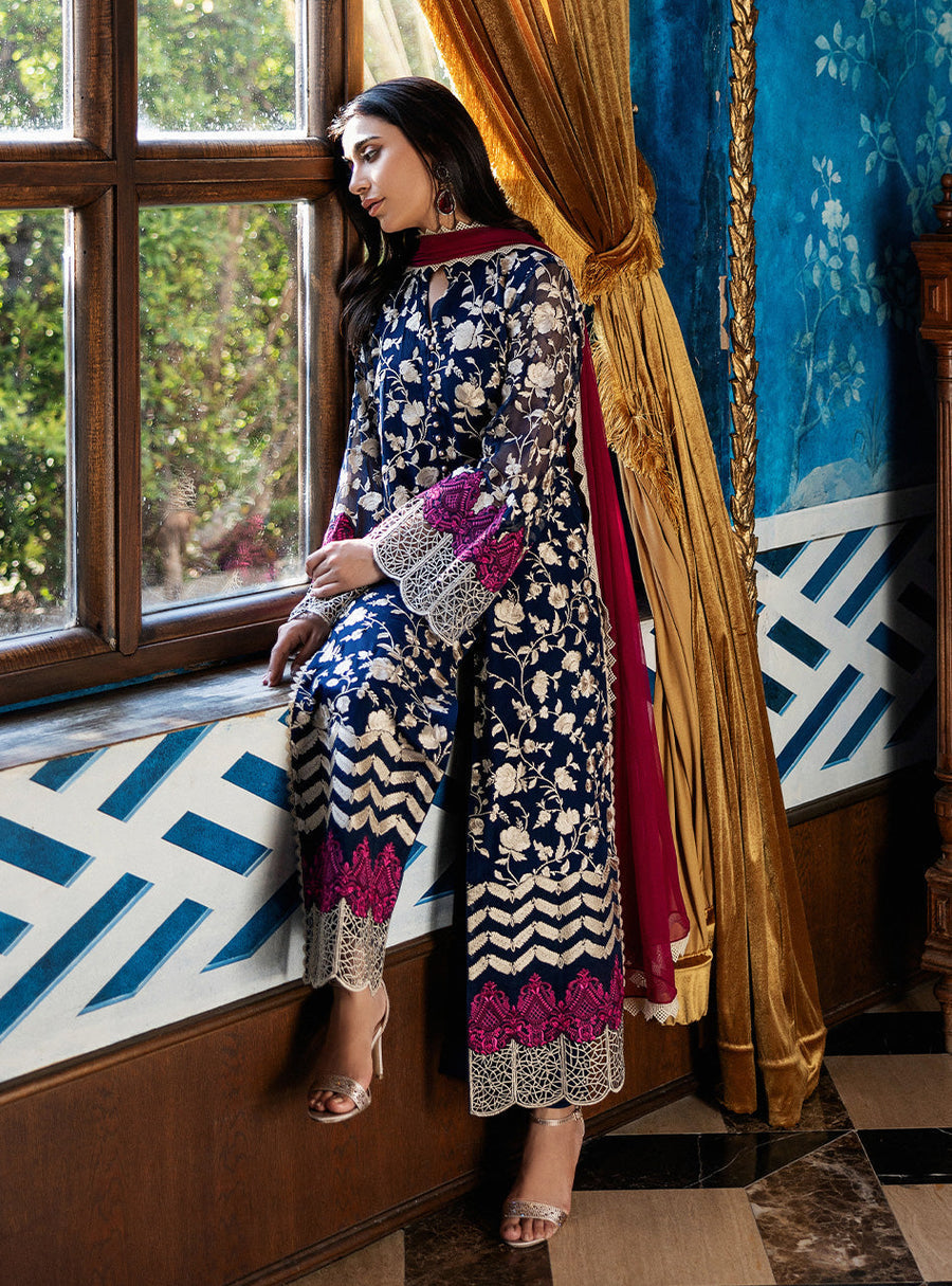 Zainab Chottani Unstichted 3 pc Lawn Printed Suit 10007