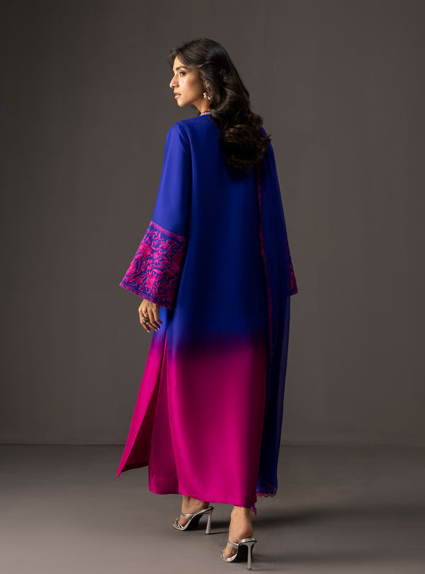 3 Piece Unstitched Embroidered and Printed SIlk Suit V230