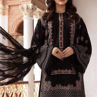 3 Piece Embroidered Lawn Shirt with Embroidered Bamber Chiffon Duppata V465