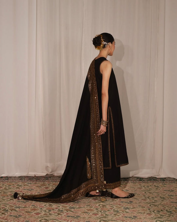 BlackDhanak Unstitched| 3pcSuit V239