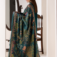 SOBIA NAZIR - 3PC DHANAK EMBROIDERED SHIRT WITH TWILL PRINTED SHAWL AND TROUSER-685