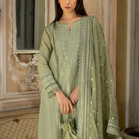 3 Piece Embroidered Lawn Shirt with Embroidered Organza Dupatta SN60