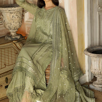 3 Piece Embroidered Lawn Shirt with Embroidered Organza Dupatta SN60