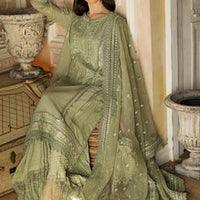 3 Piece Embroidered Lawn Shirt with Embroidered Organza Dupatta SN60