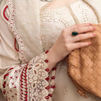 Click to enlarge 3Pc Embroidered Lawn Shirt with Embroidered Cotton Net Dupatta QL 2660