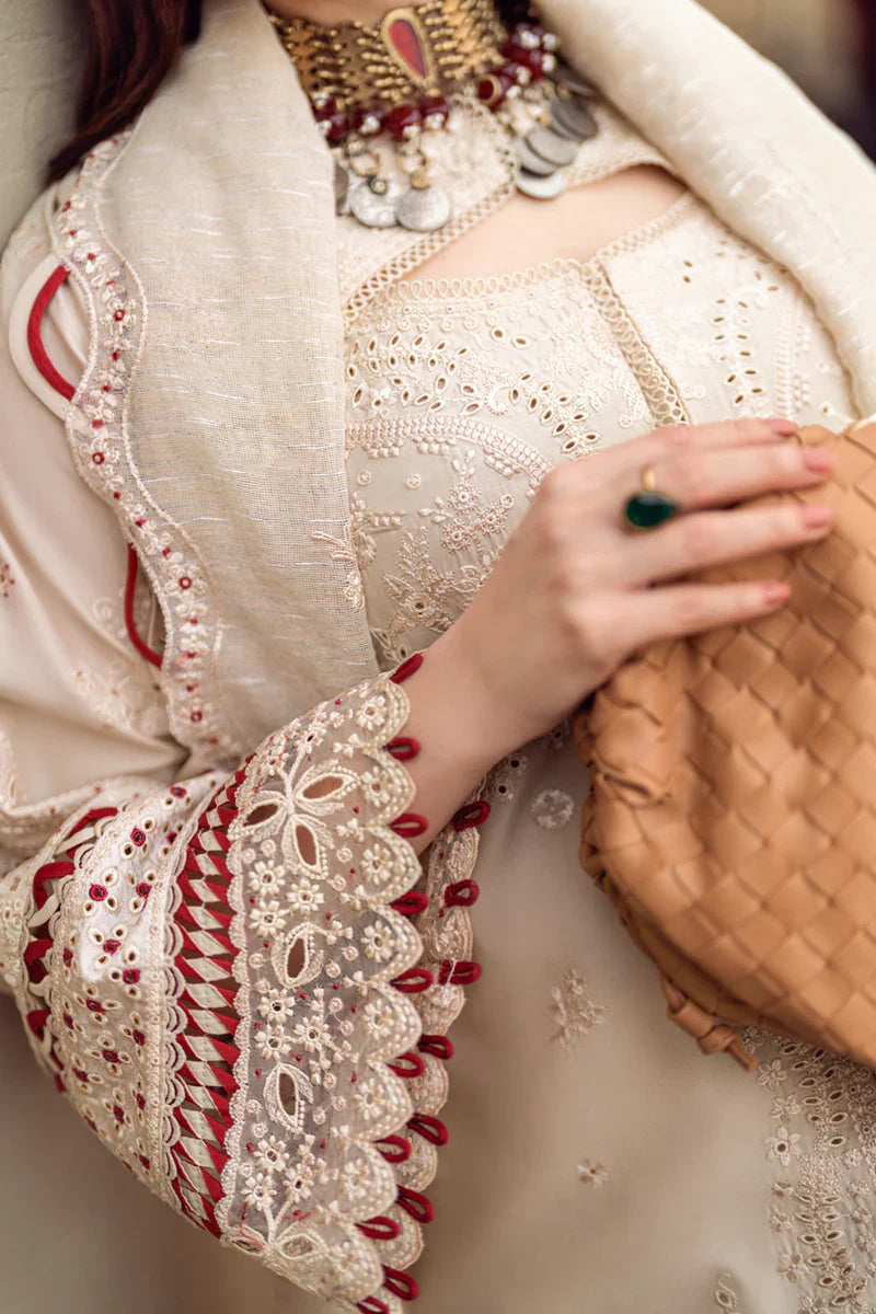 Click to enlarge 3Pc Embroidered Lawn Shirt with Embroidered Cotton Net Dupatta QL 2660