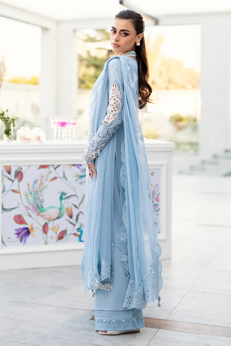3 Pc Embroidered Lawn Shirt with Embroidered Chifoon Dupatta With Patches V2645